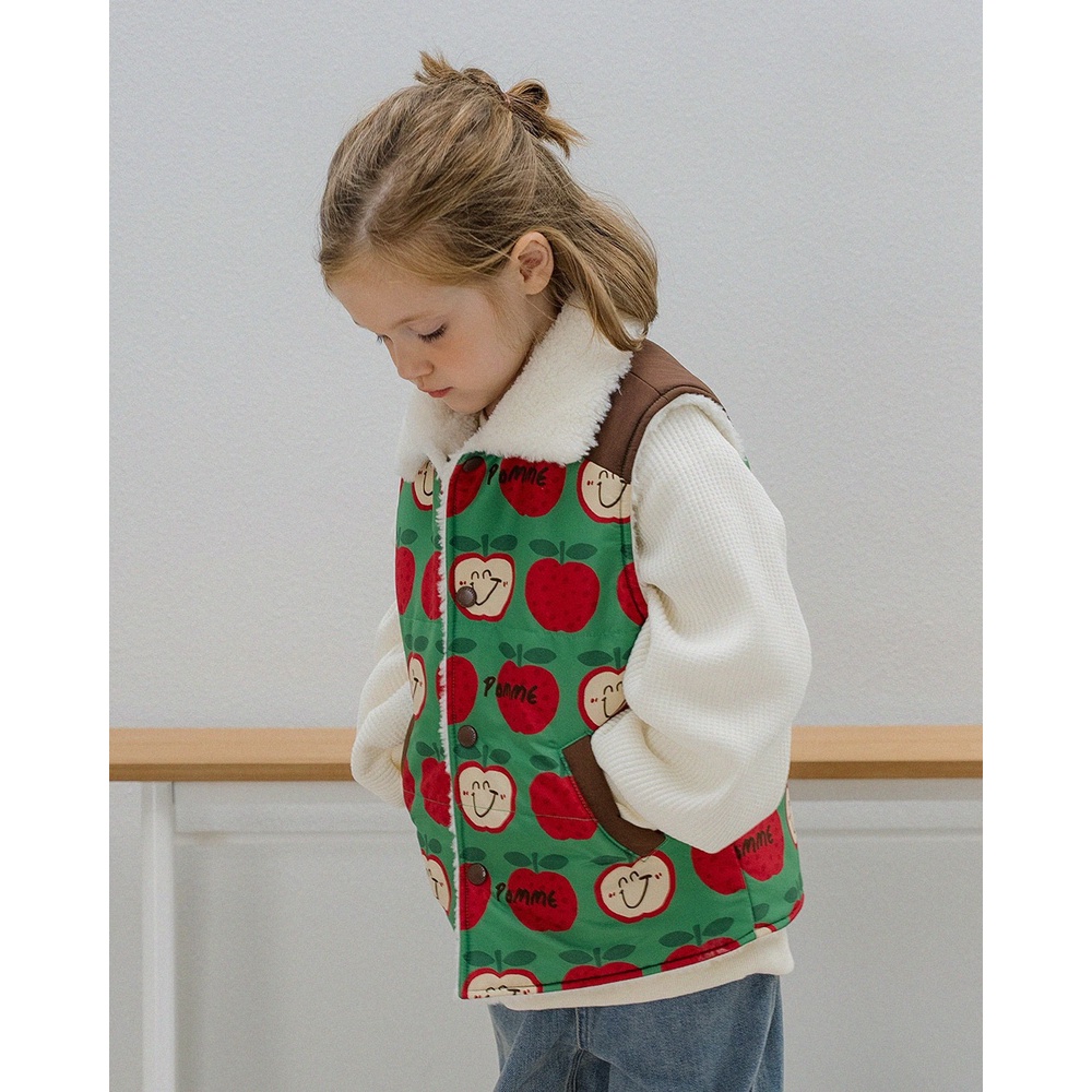Iris kids IKV081103-IKS090203 Happy apple wool coat vest