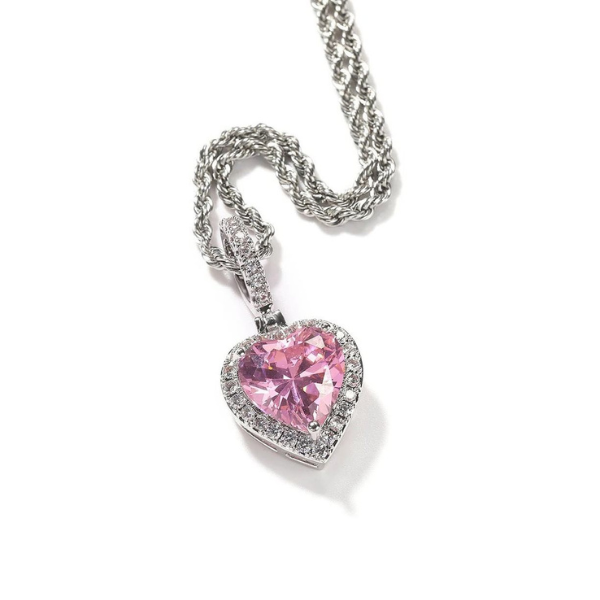 CZ Heart Shaped Pendant Personalized Birthstone Heart Necklace-silviax