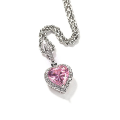 CZ Heart Shaped Pendant Personalized Birthstone Heart Necklace-silviax