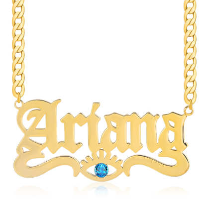 Evil Eye Pendant Personalized Old English Name Necklace-silviax