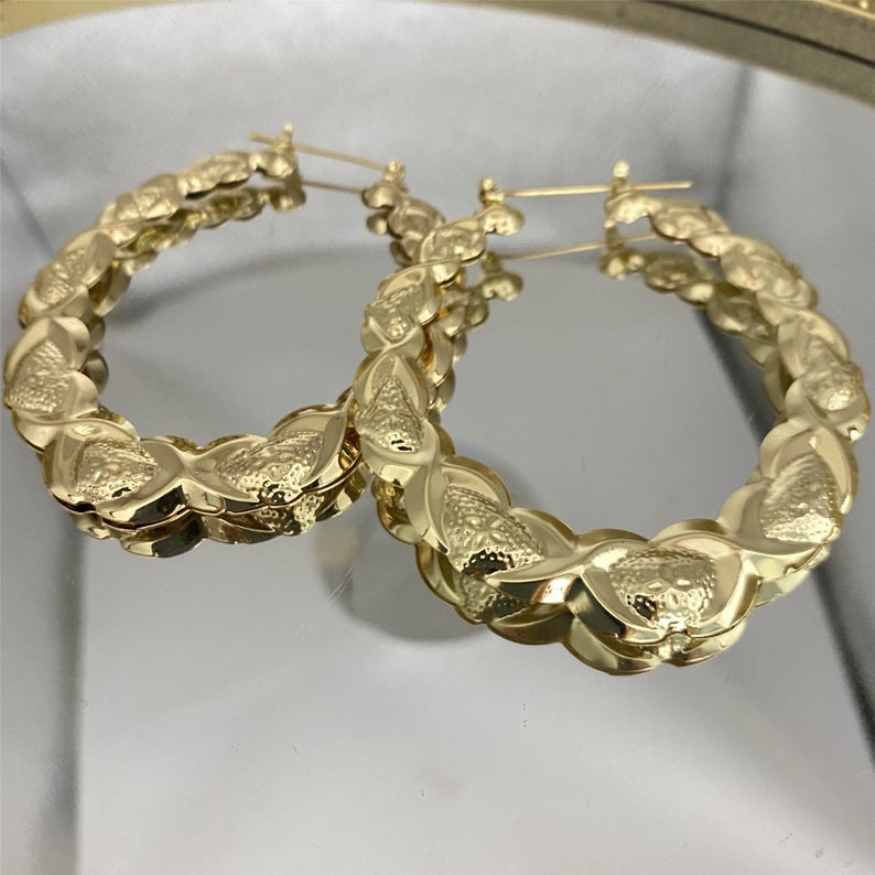 XOXO Bamboo Hoop Earrings Gold Plated-silviax