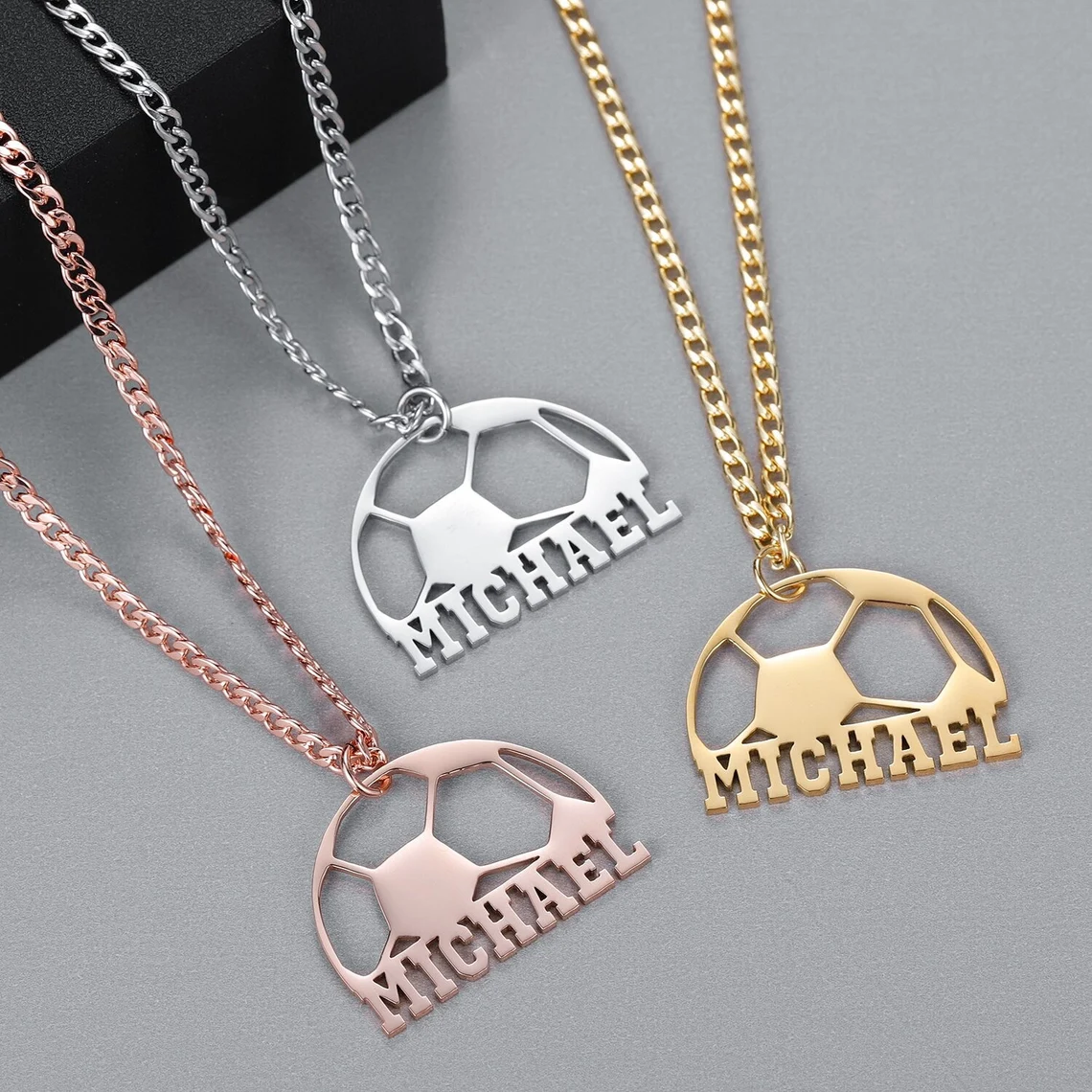 Sport Custom Football Pendant Personalized Soccer Name Necklace-silviax