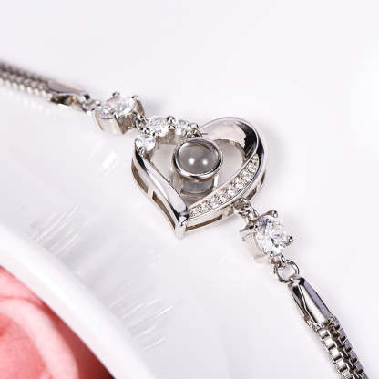 Heart Pendant Photo Projection Bracelet Personalized Custom Bracelet-silviax