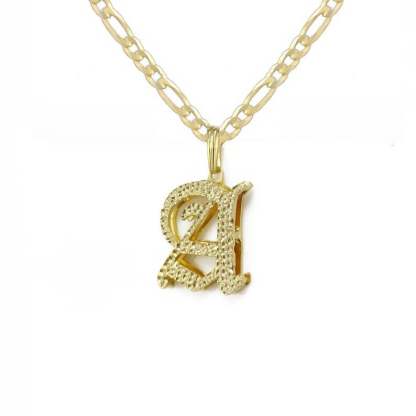 Double Layer 3D Capital Letter Personalized Custom Gold Plated Initial Necklace-silviax