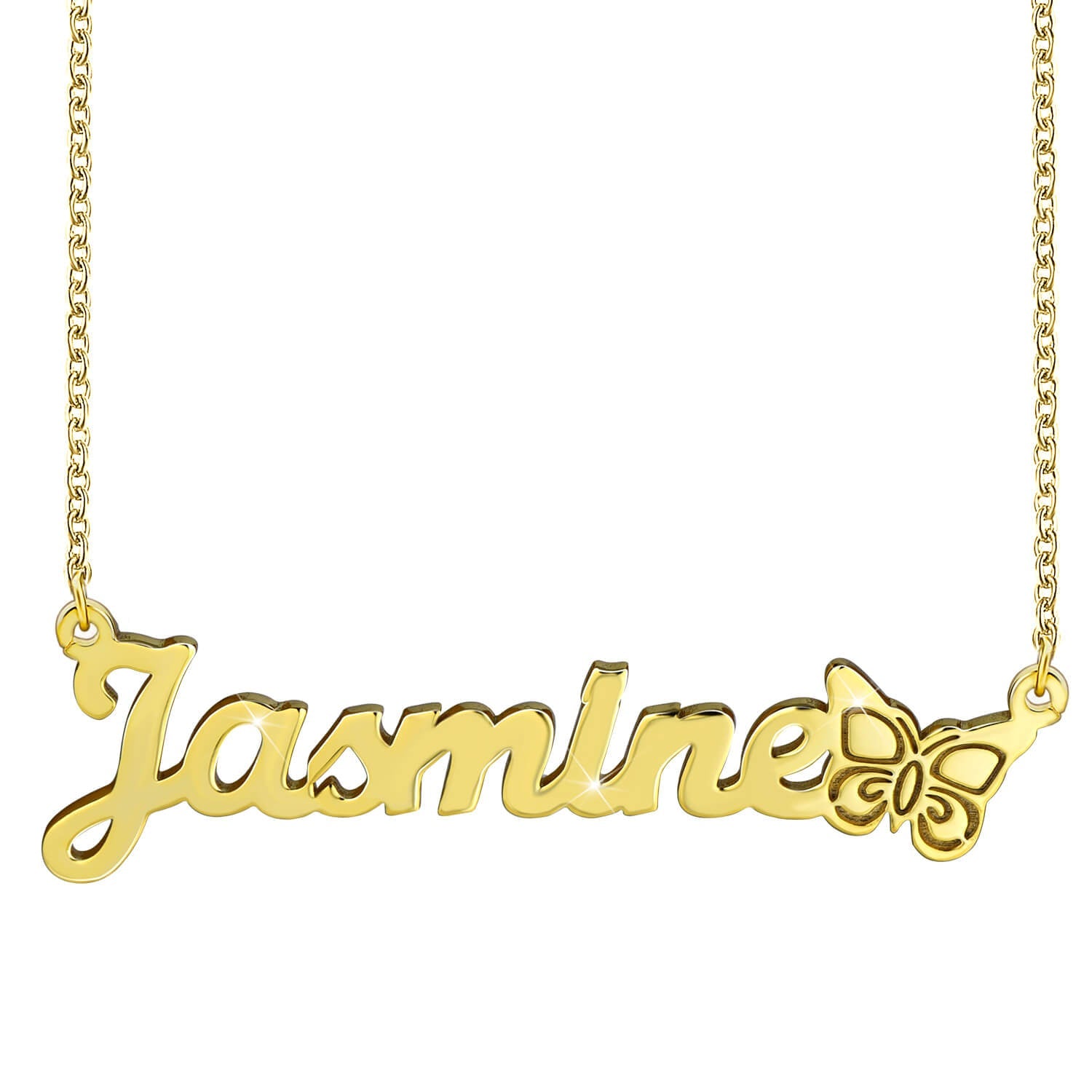Butterfly Nameplate Pendant Gold Plated Name Necklace Personalized Custom Jewelry Gift-silviax