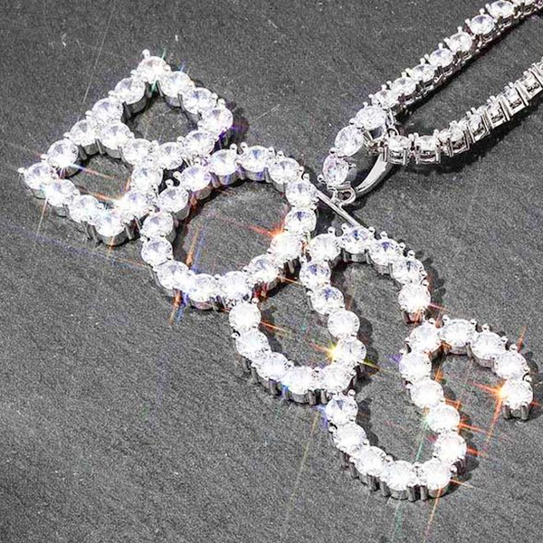 Hip Hop Custom Personalized Tennis 2 to 7 Letters Pendant Initial Necklace-silviax