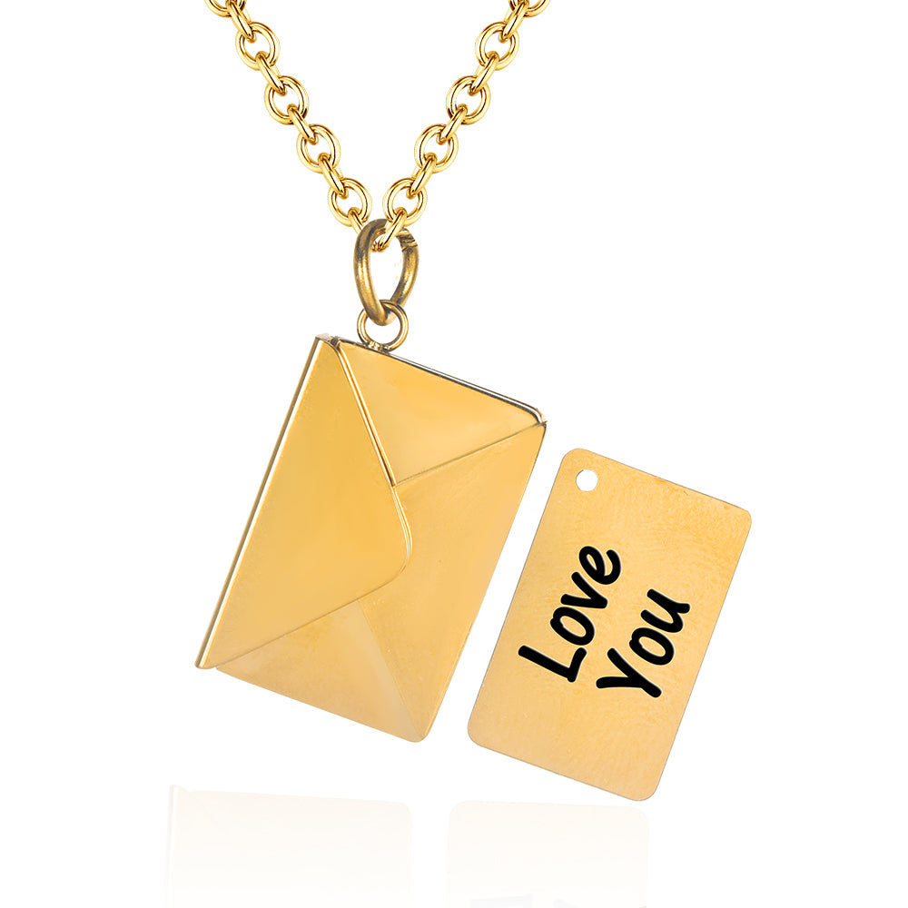Envelope Pendant Personalized Custom Gold Plated Name Necklace-silviax
