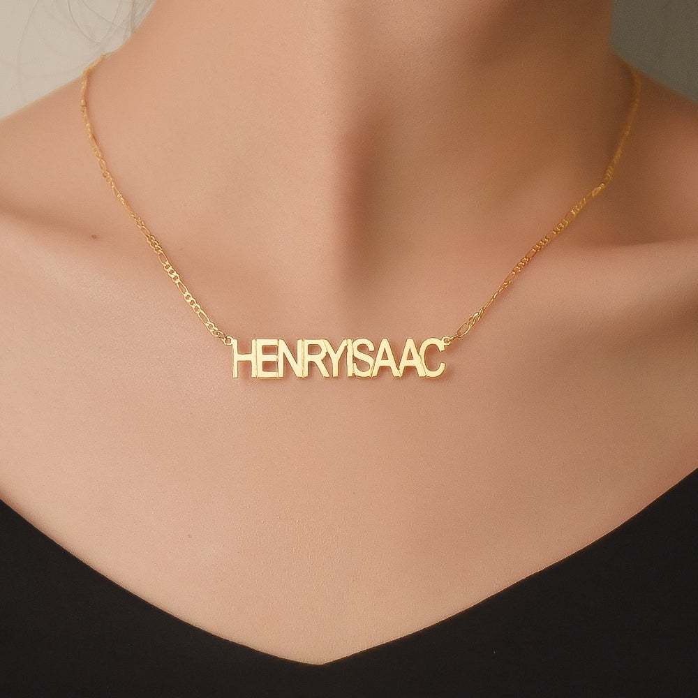 Gold Plated Personalized Capital Letter Name Necklace-silviax