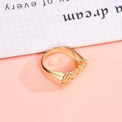 Heart Name Ring Personalized Custom Gold Plated Ring-silviax