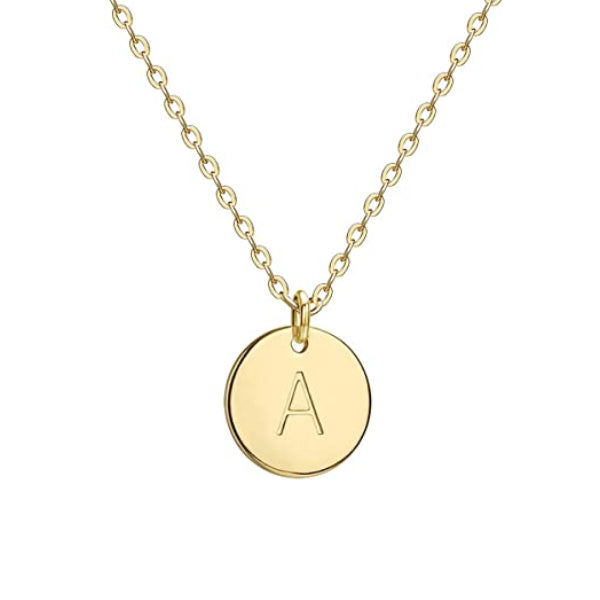 1-6 Letter Personalized Engraved Initial Disc Coin Necklace for Mother-silviax