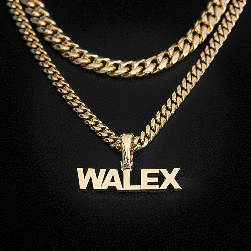 Capital Letter Nameplate Pendant Personalized Custom Name Necklace 6mm Cuban Chain-silviax