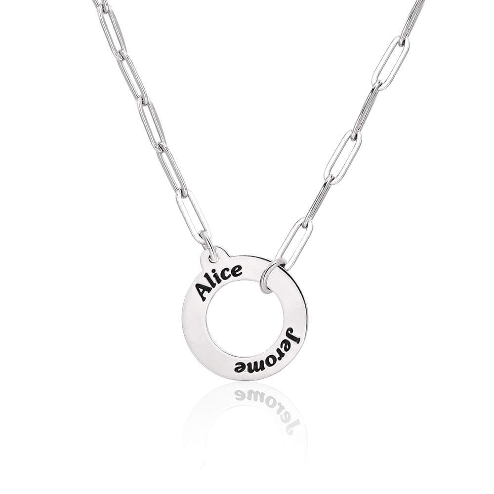 Round Pendant 2 Names Personalized Custom Engraved Necklace-silviax