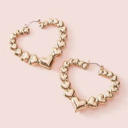 60mm Gold Plated Heart Hoop Earrings-silviax