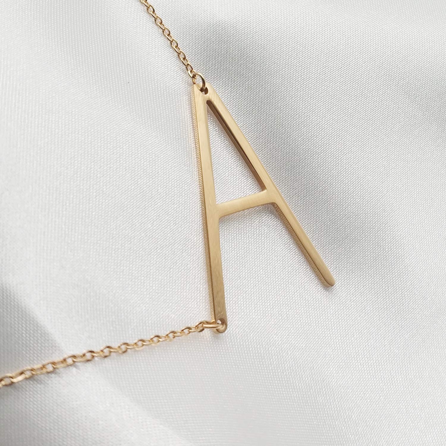 Large Big Letters Pendant Gold Plated Initial Necklace-silviax