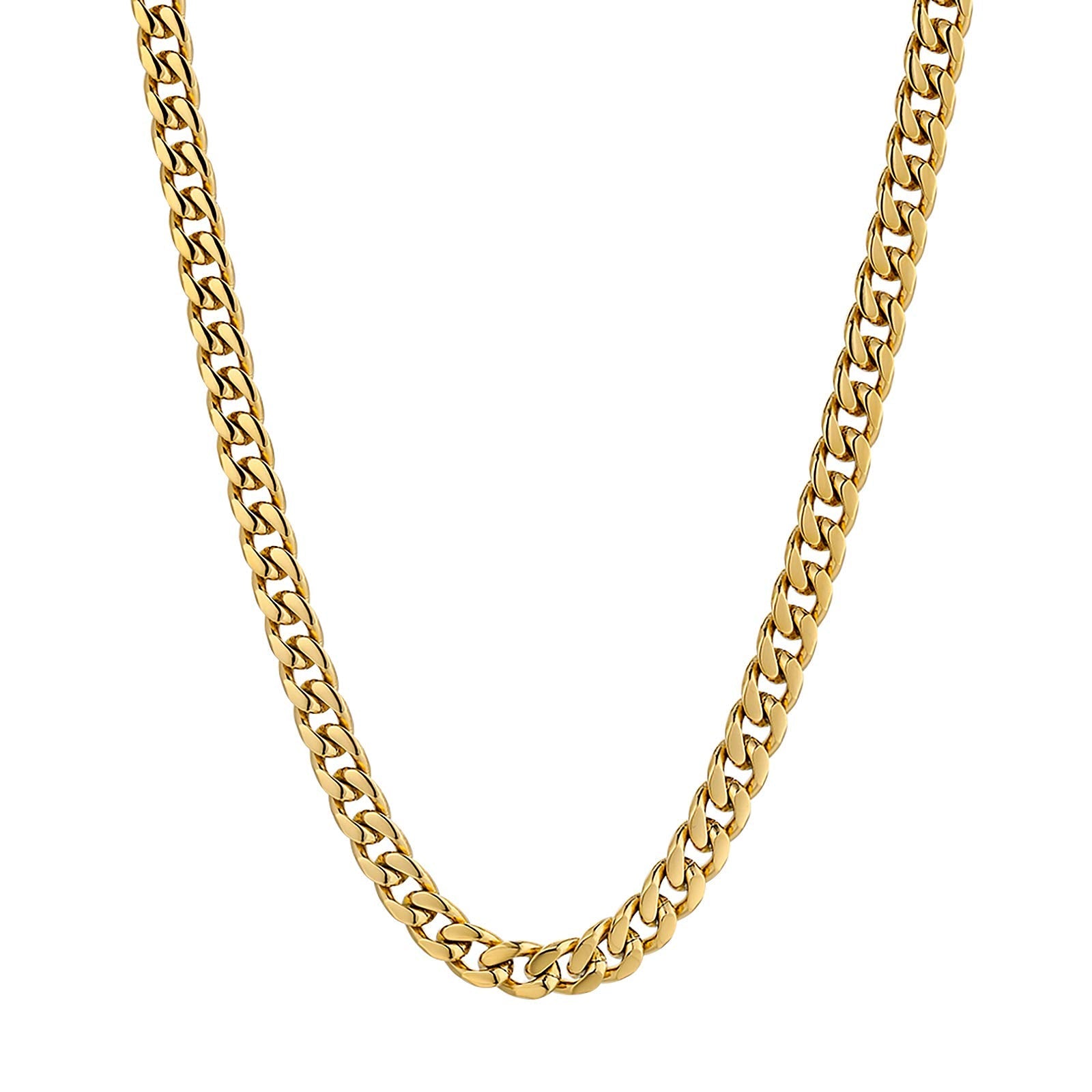 3mm/5mm Cuban Link Chain Gold Plated Necklace-silviax