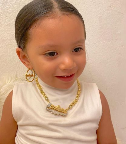 Double Layer Two Tone Heart Teddy Bear XOXO Chain Personalized Custom Gold Plated Name Necklace and Bracelet Set-silviax