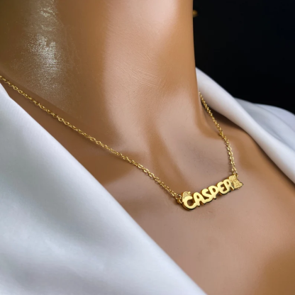 Gold Plated Christmas Tree with Hat Nameplate Pendant Personalized Custom Name Necklace-silviax