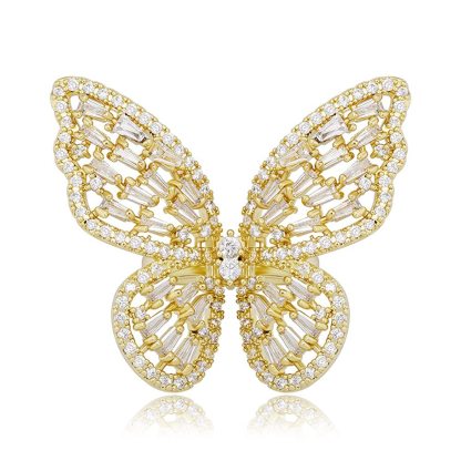 Sparkling Butterfly Cubic Zirconia Ring For Women-silviax
