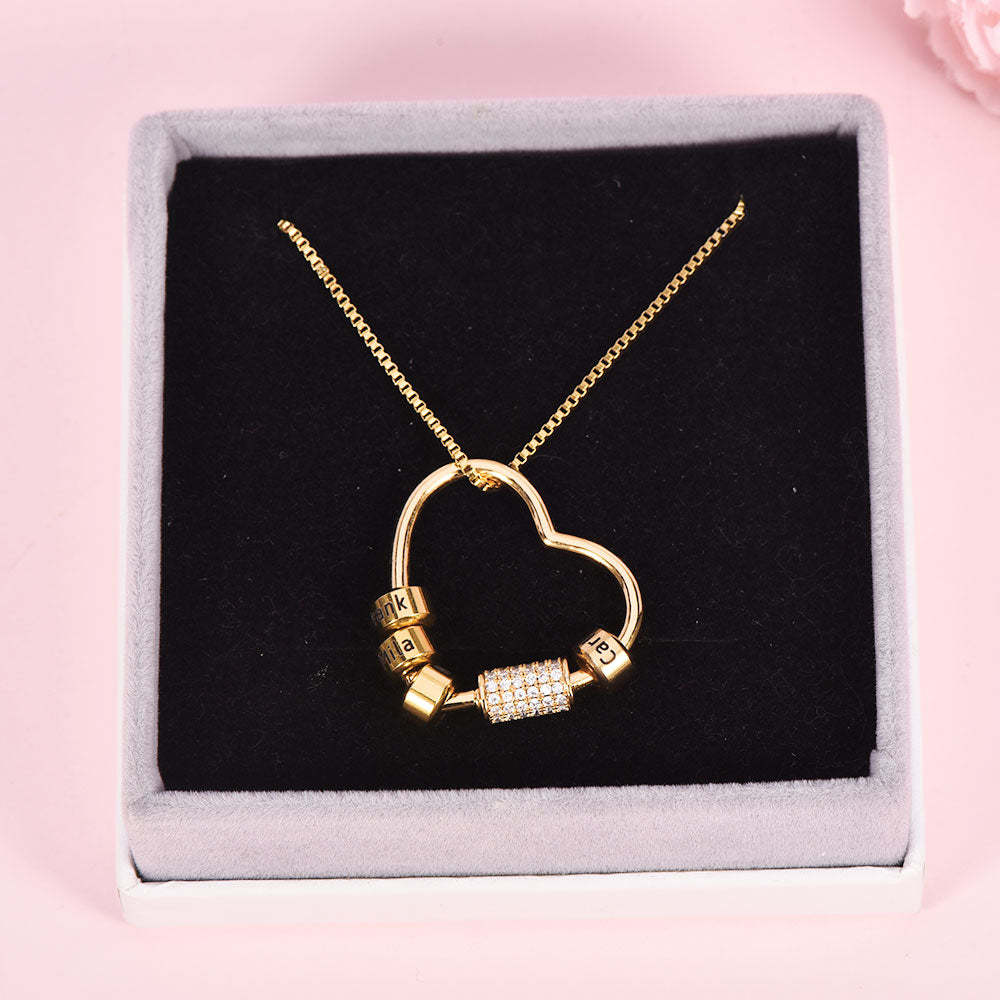 1 To 5 Engraved Heart Pendant Personalized Custom Gold Plated Name Necklace-silviax