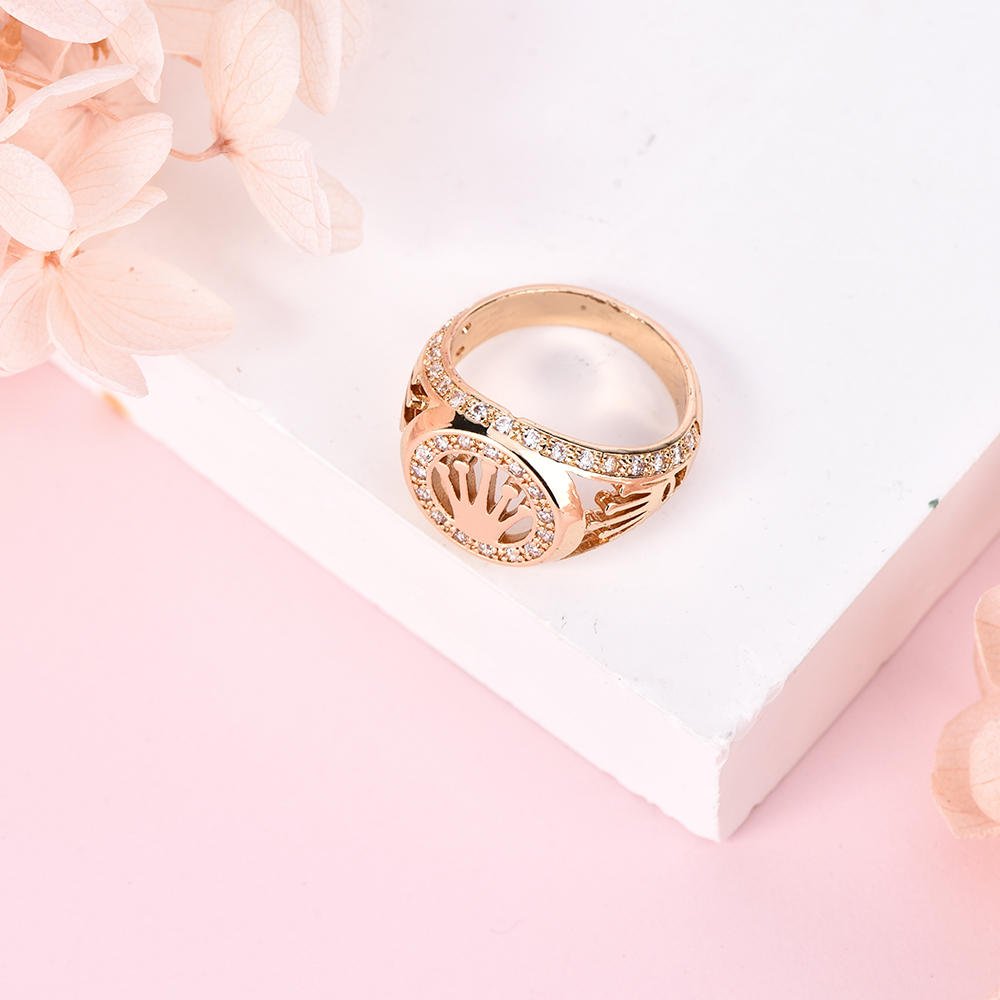 Gold Plated Zircon Crown Ring Gifts For Men-silviax