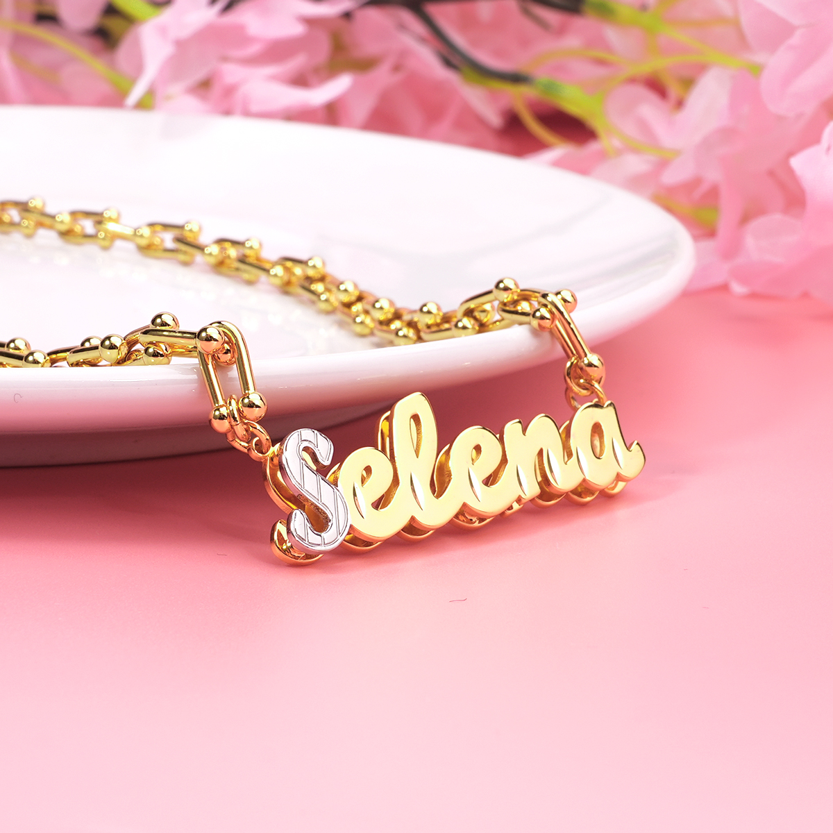 U Type Chain Personalized Custom Name Necklace