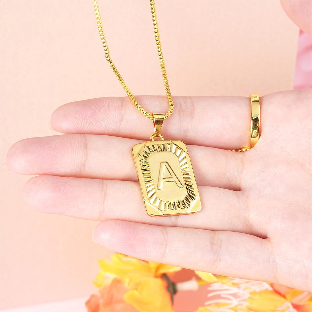 Gold Plated Initial Letter Pendant Necklace-silviax