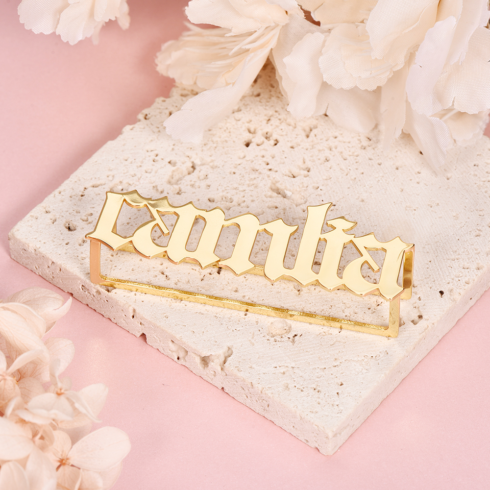 Custom Knuckles Name Ring Gold Plated Large Old English Nameplate Ring-silviax