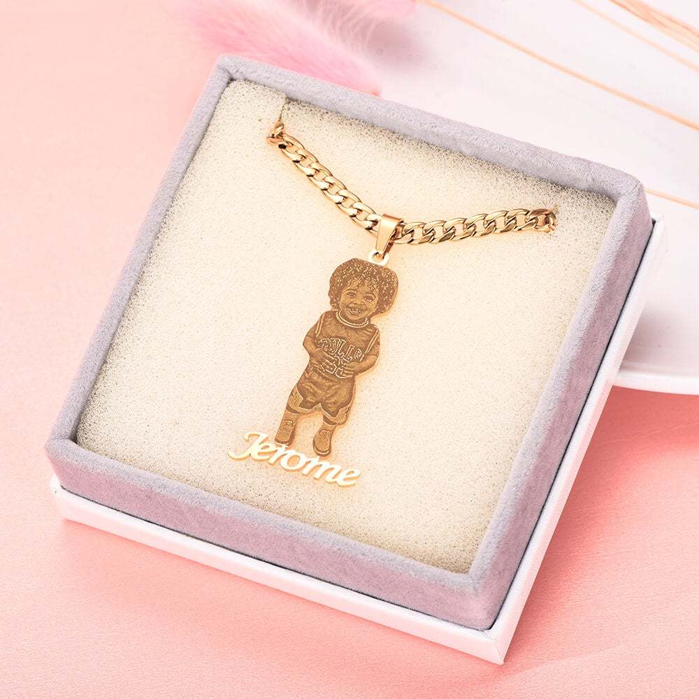 Photo Name Pendant Personalized Custom Gold Plated Name Necklace-silviax