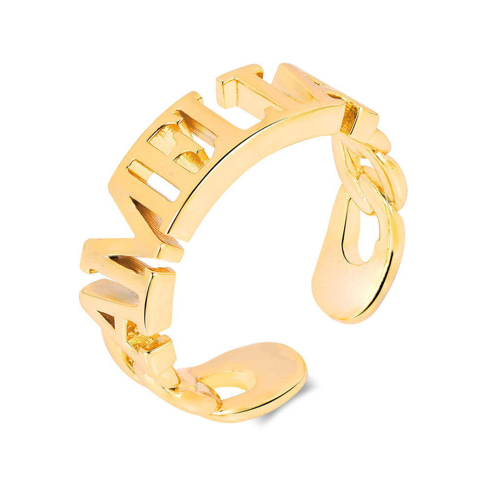 Adjustable Ring Gold Plated Personalized Name Ring-silviax