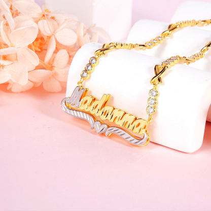 XOXO Chain Double Layer Personalized Custom Name Necklace-silviax