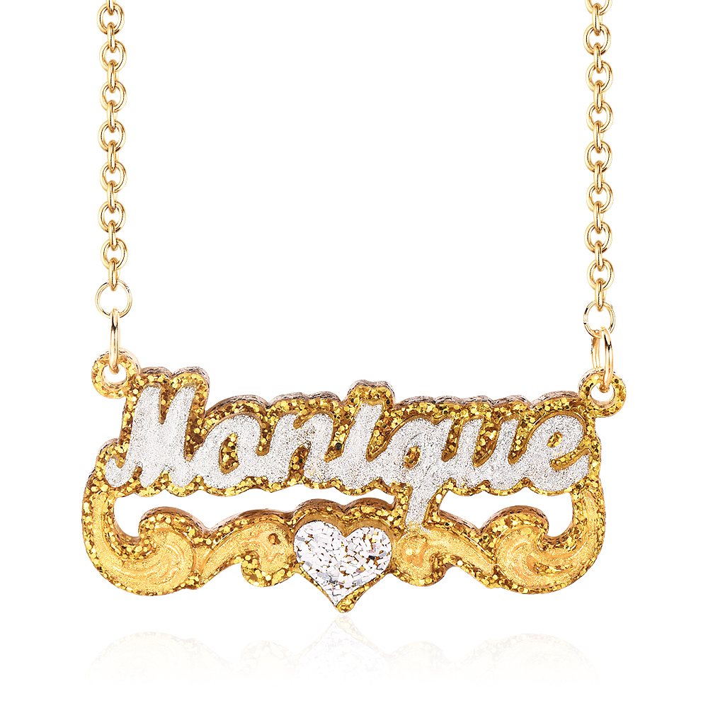 Acrylic Double Layer Two Tone Personalized Custom Name Necklace