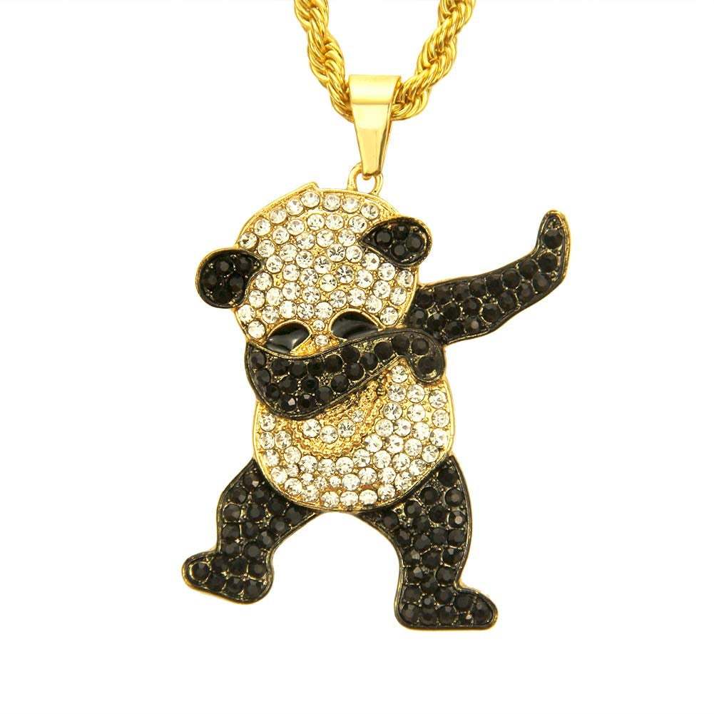 Panda Pendant Hip Hop Necklace-silviax