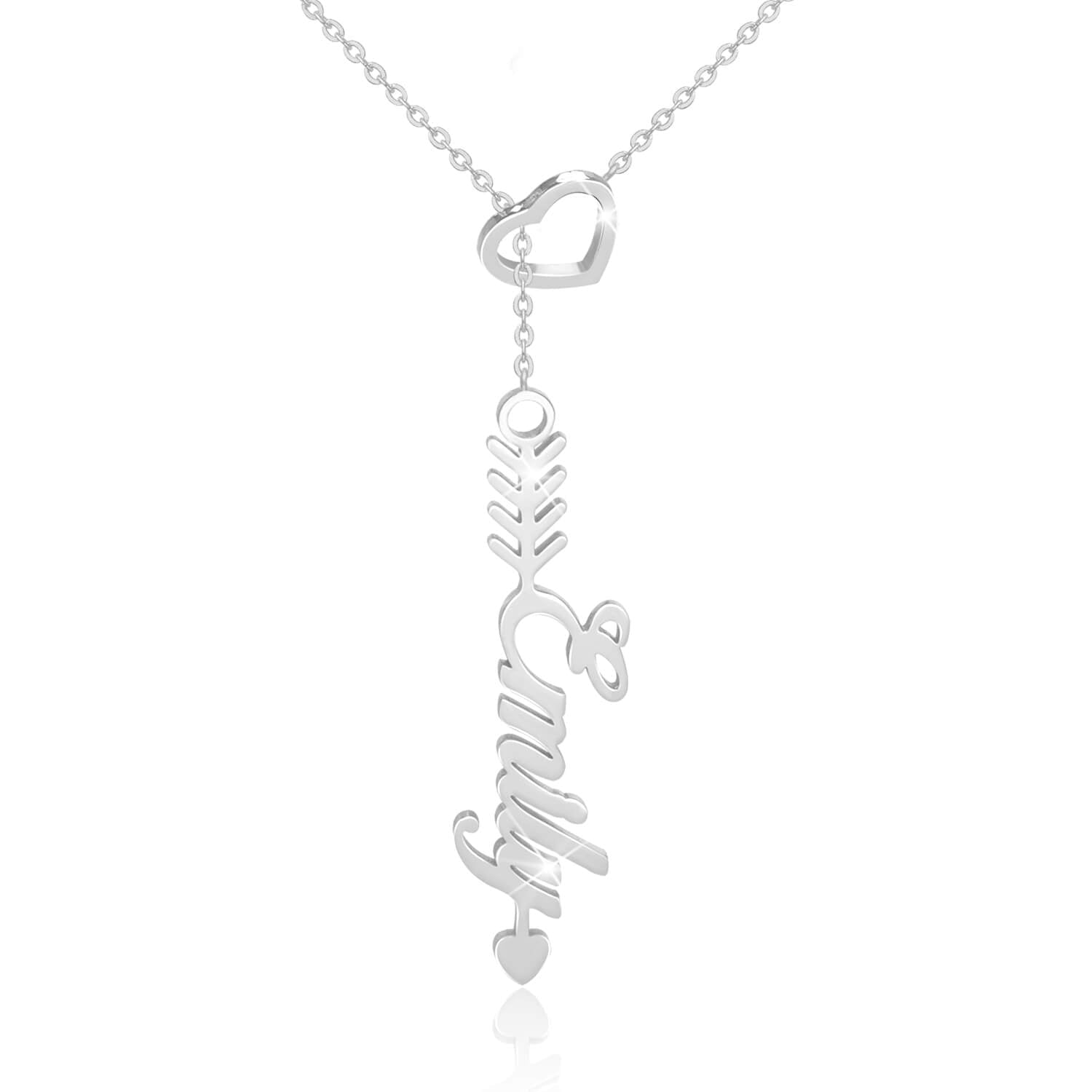 Gold Plated Shaped Heart Necklace With Name-silviax
