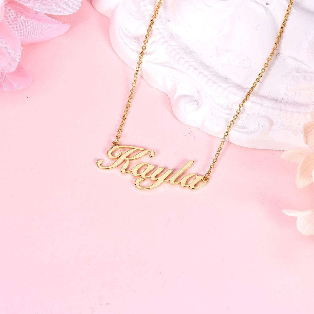 Nameplate Pendant Personalized Custom Gold Plated Name Necklace-silviax