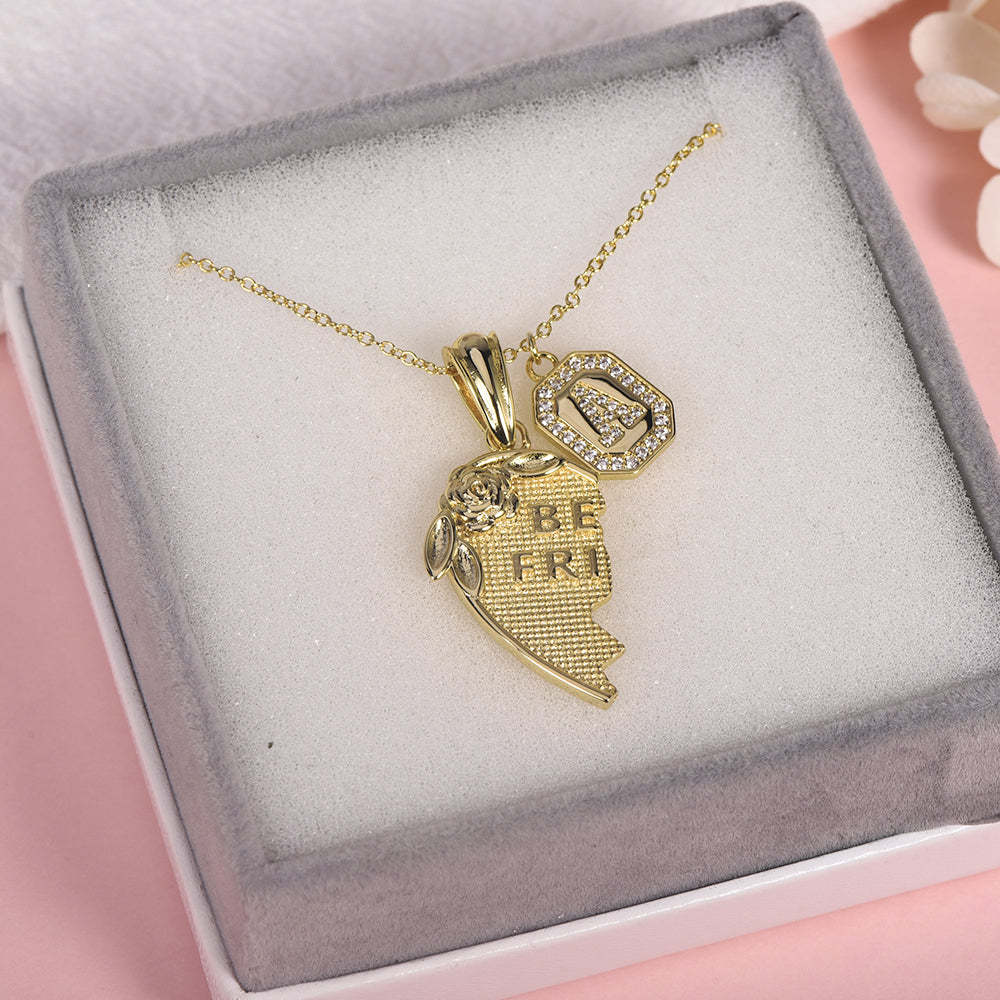Half Heart Pendant Personalized Custom Gold Plated Name Necklace-silviax