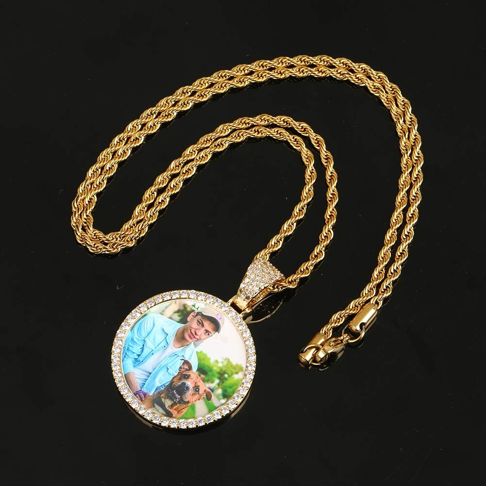 Circular Personalized Photo Pendant Medallions Necklace-silviax