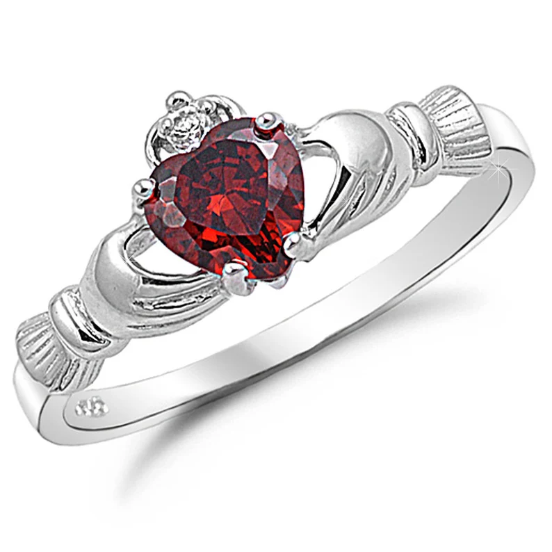 Personalized Birthstone Traditional Irish Claddgh Ring Promise Ring-silviax