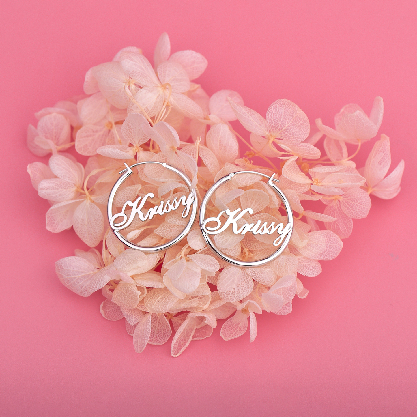 Gold Plated Custom Hoop Name Earrings