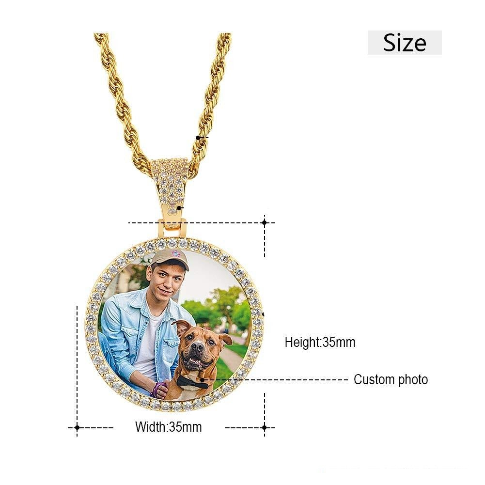 Circular Personalized Photo Pendant Medallions Necklace-silviax