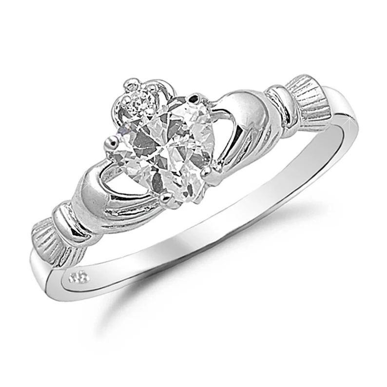 Personalized Birthstone Traditional Irish Claddgh Ring Promise Ring-silviax