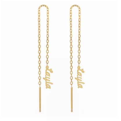Drop Personalized Gold Plated Name Earrings-silviax