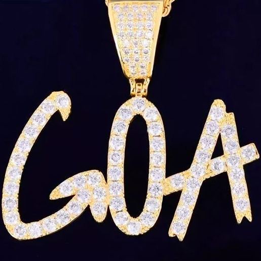 Custom Personalized Cursive Charm 2 to 8 Letters Pendant Initial Necklace Tennis Chain-silviax
