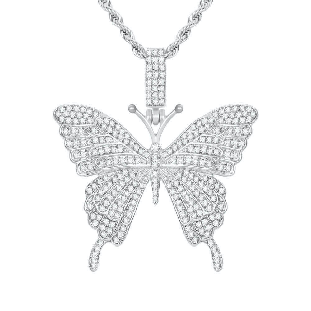 Butterfly Pendant Gold Plated Necklace Jewelry Gift for Woman Girl-silviax