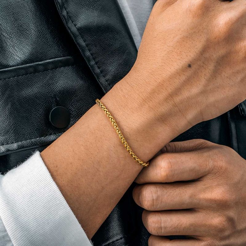 3mm/5mm Franco Chain Gold Plated Bracelet-silviax