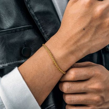 3mm/5mm Franco Chain Gold Plated Bracelet-silviax