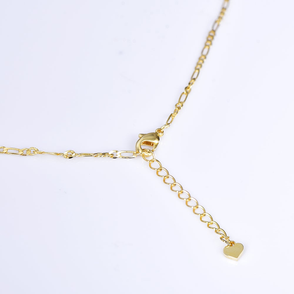 Gold Plated Two Tone Personalized Name Necklace with Heart-silviax
