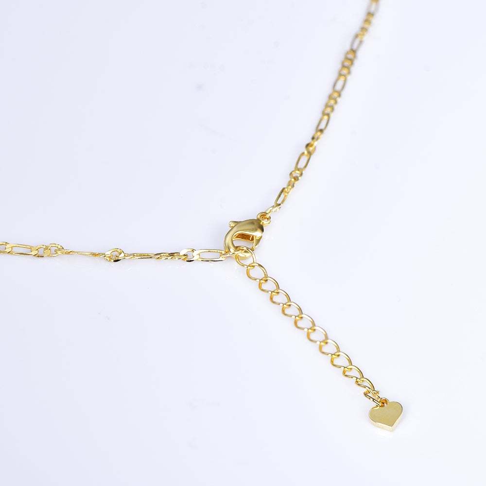 Gold Plated Two Tone Personalized Name Necklace with Heart-silviax