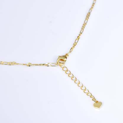 Gold Plated Two Tone Personalized Name Necklace with Heart-silviax
