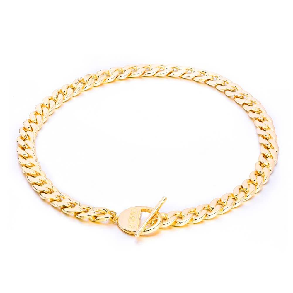 10mm Cuban Chain With Round Pendant Engrave Name Personalized Custom Gold Plated Engraved Necklace