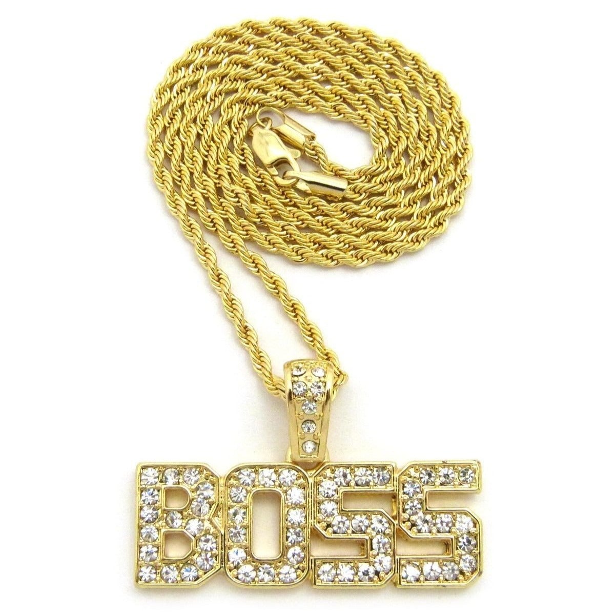 BOSS Pendant Hip Hop Gold Plated Necklace-silviax